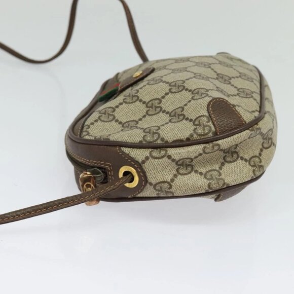 GUCCI GG Supreme Web Sherry Line Bag PVC Beige Gold Red 89 02 066 Auth BA2391 - Picture 6 of 16